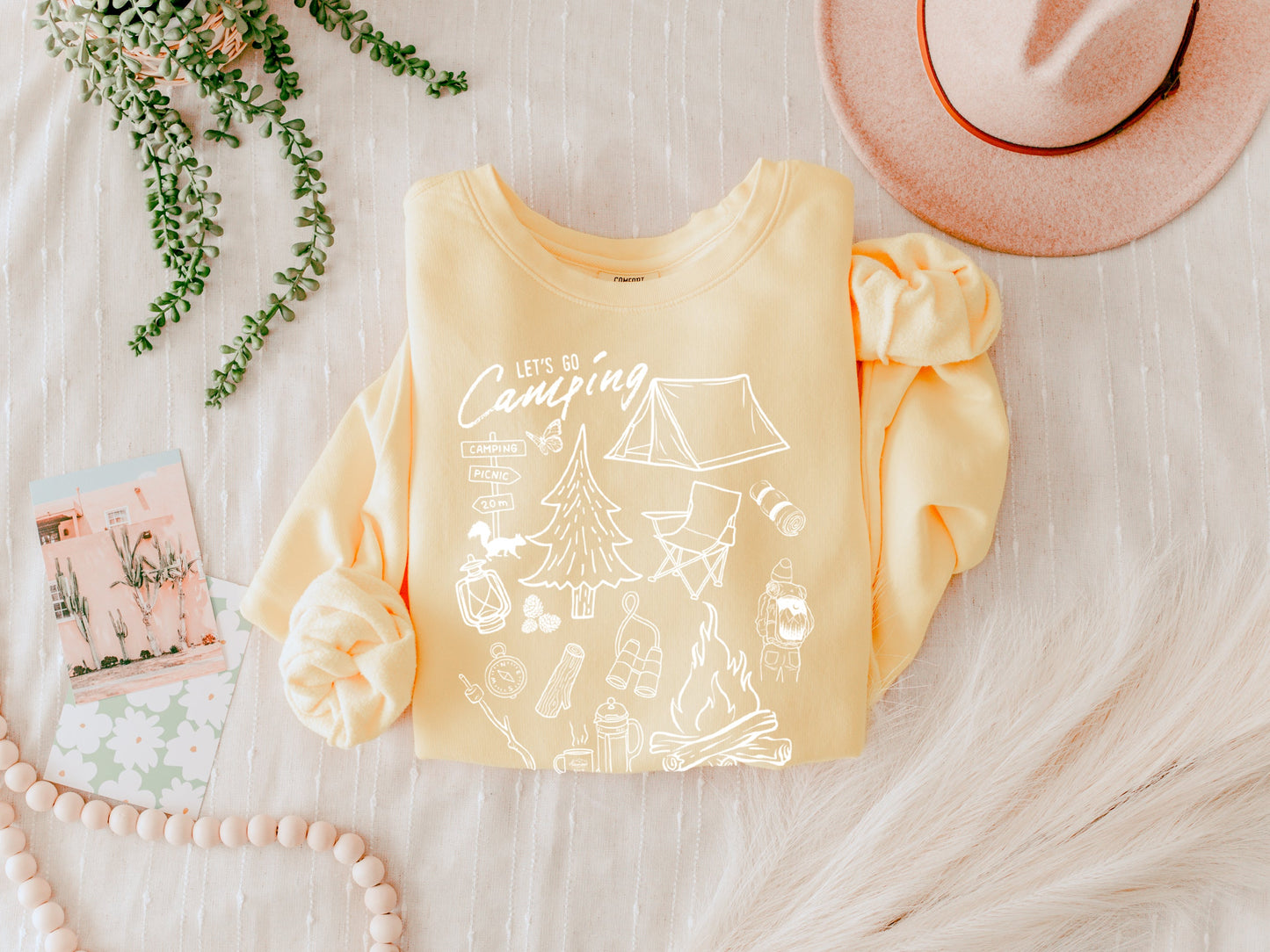 Nature Camping Hiking Mountain Garment Dyed Comfort Colors Sweatshirt (Sketch)