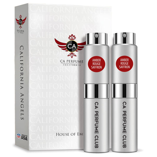 Amber Rouge Saffron Perfume Spray Duo Set 2 Pack Unisex Fragrance (0.27 Fl oz x2)