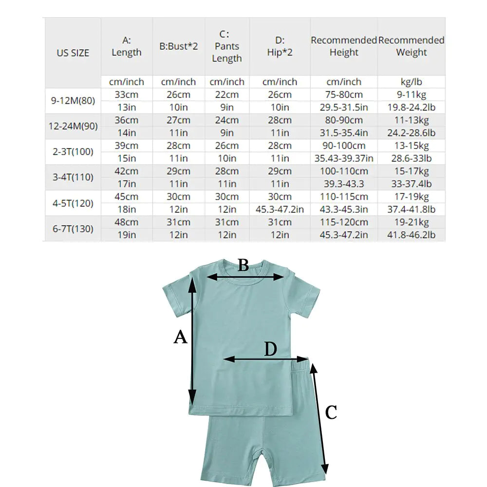 2023 Bamboo Fiber Toddler Kids Pajamas Set - # BOAA11710008