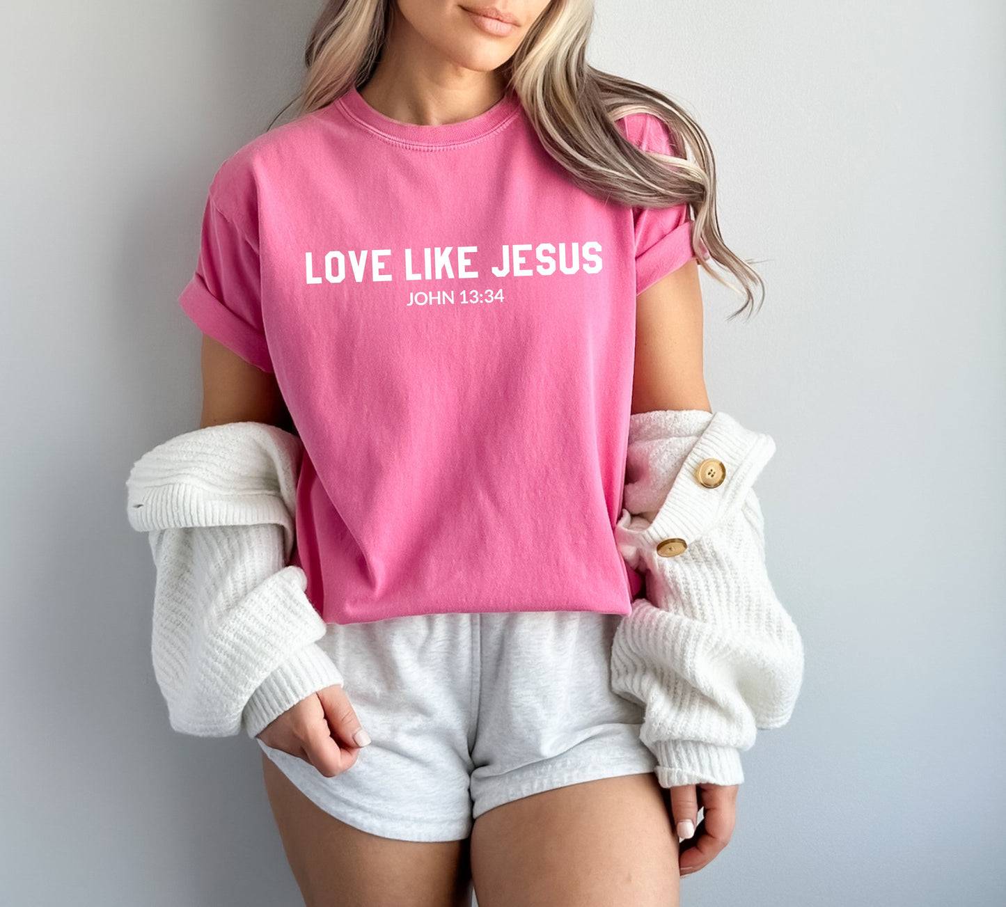 Love Like Jesus Garment Dyed Christian T Shirt