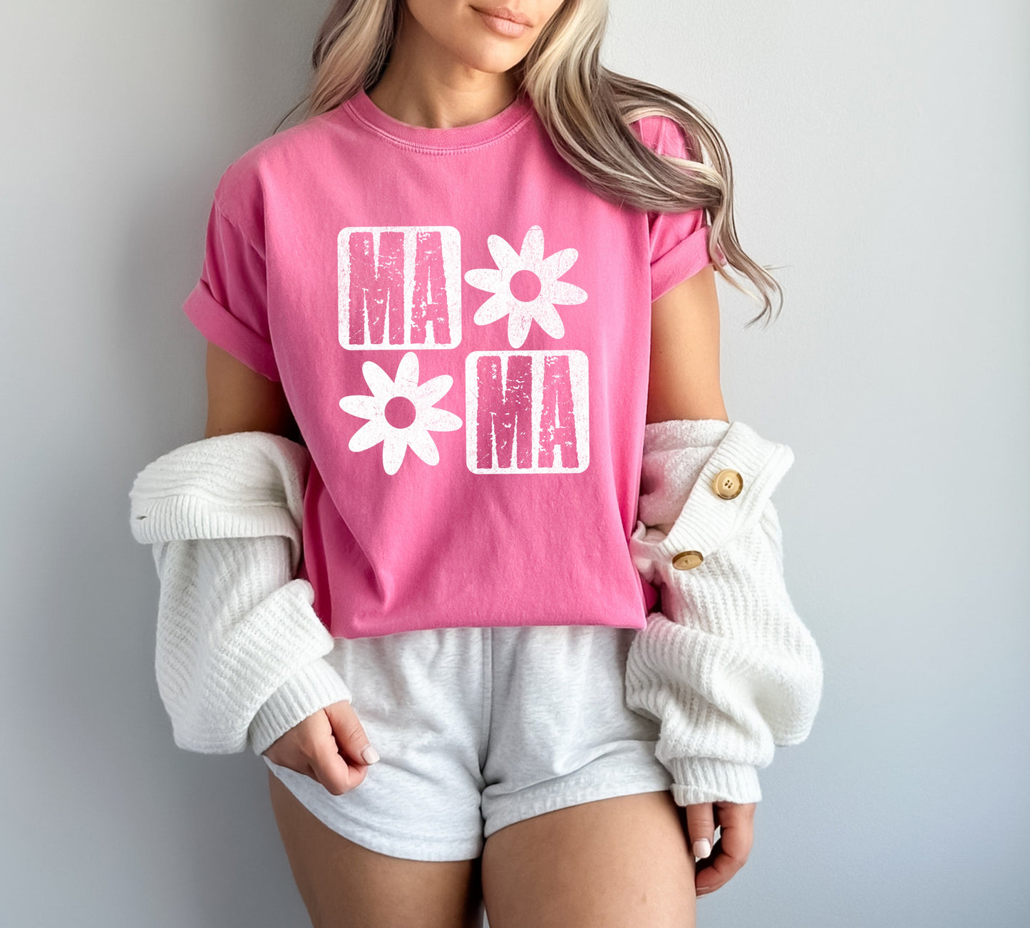 Mama Flower Comfort Colors T Shirt