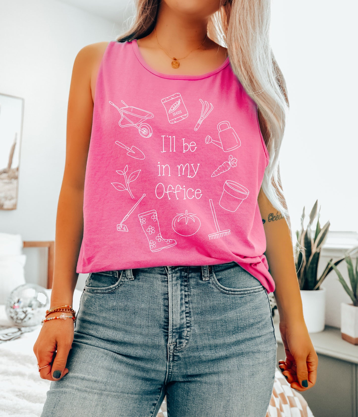 Gardening Plant I'll be in my office Nature Comfort Colors Tank Top