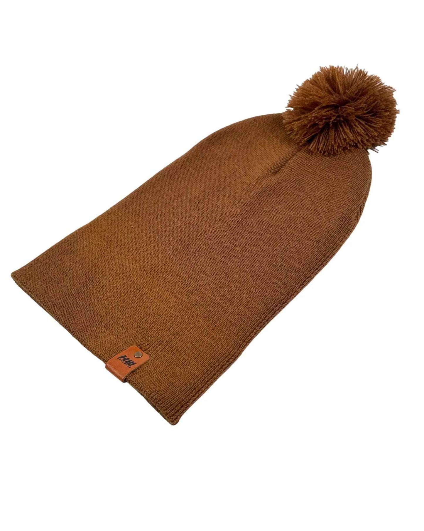 CPP1 HAAKWEAR PomPom Beanie - Made in USA - Camel Brown