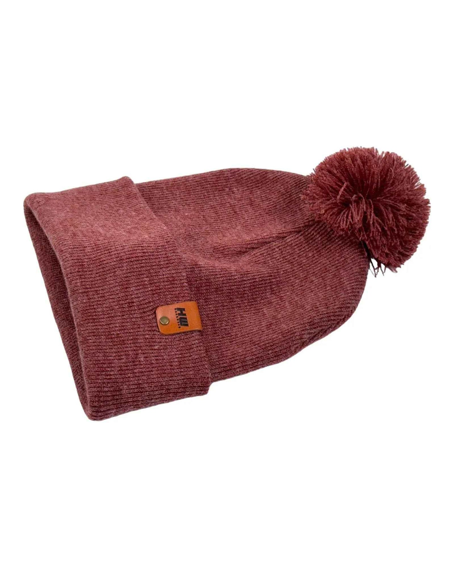 CPP1 HAAKWEAR PomPom Beanie - Made in USA - Rusty burgundy