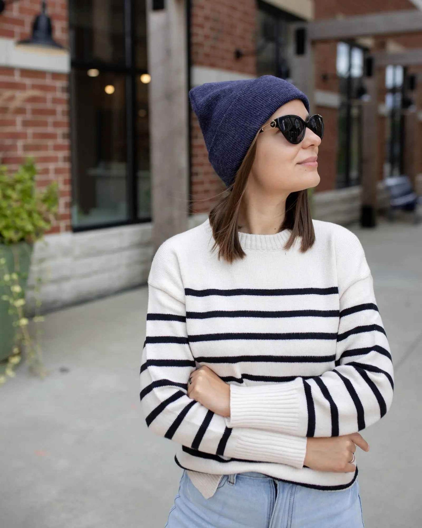 CS106 HAAKWEAR Traditional Silent Cuffed Beanie, Denim Blue