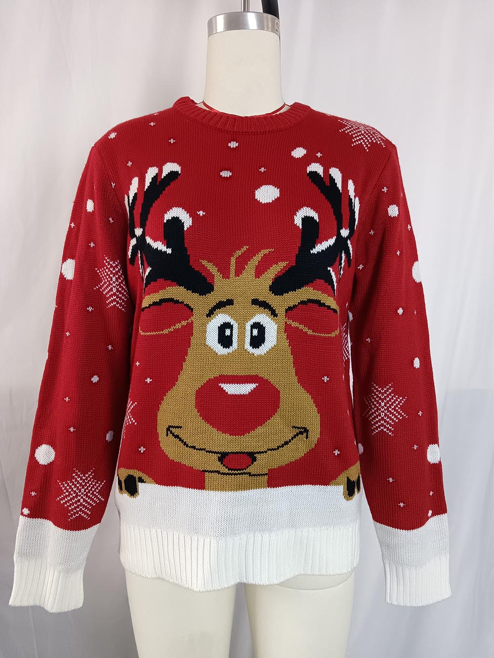 Women's  Reindeer Jacquard Christmas Casual Ugly Sweater | NCS