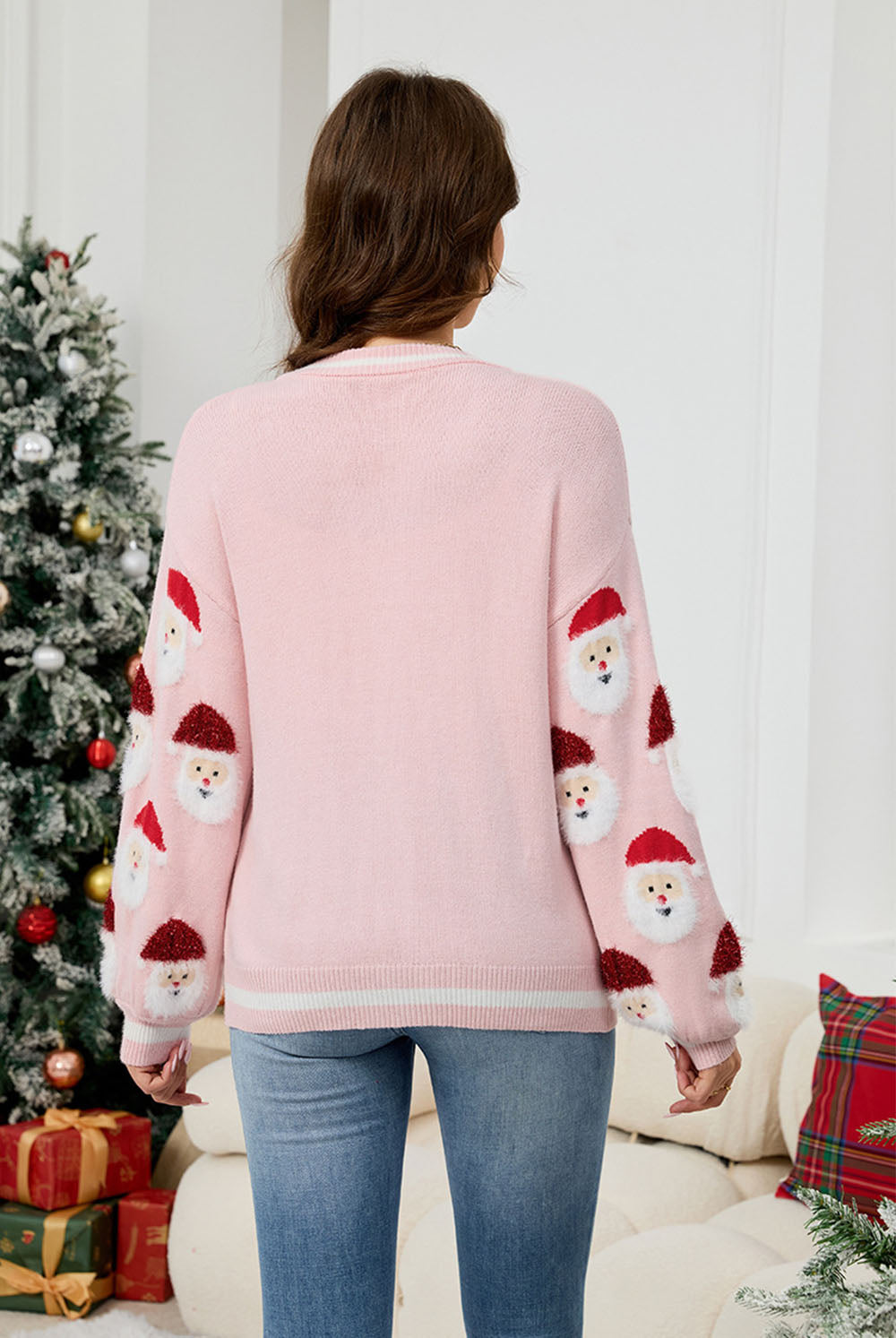 Casual Santa Claus Jacquard Cardigan Sweater | NCS