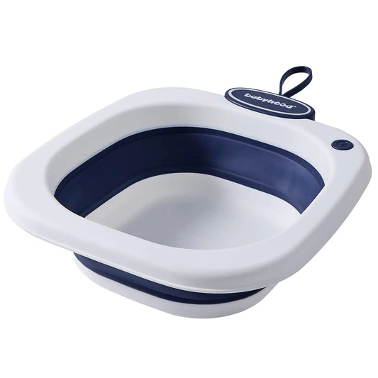 Babyhood Multi-Purpose Collapsible Wash Basin for Kids and Babies Lightweight Portable Folding Basin for Washing Baby Bottles and Breast Pump Parts and Home Kitchen Outdoor Camping Use (2021 Blue) - # BAGE211610102