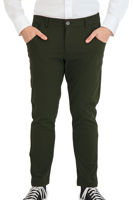 NEW & UPDATED Super - Stretch Men's Chinos //Casual// Olive - Performance Collection