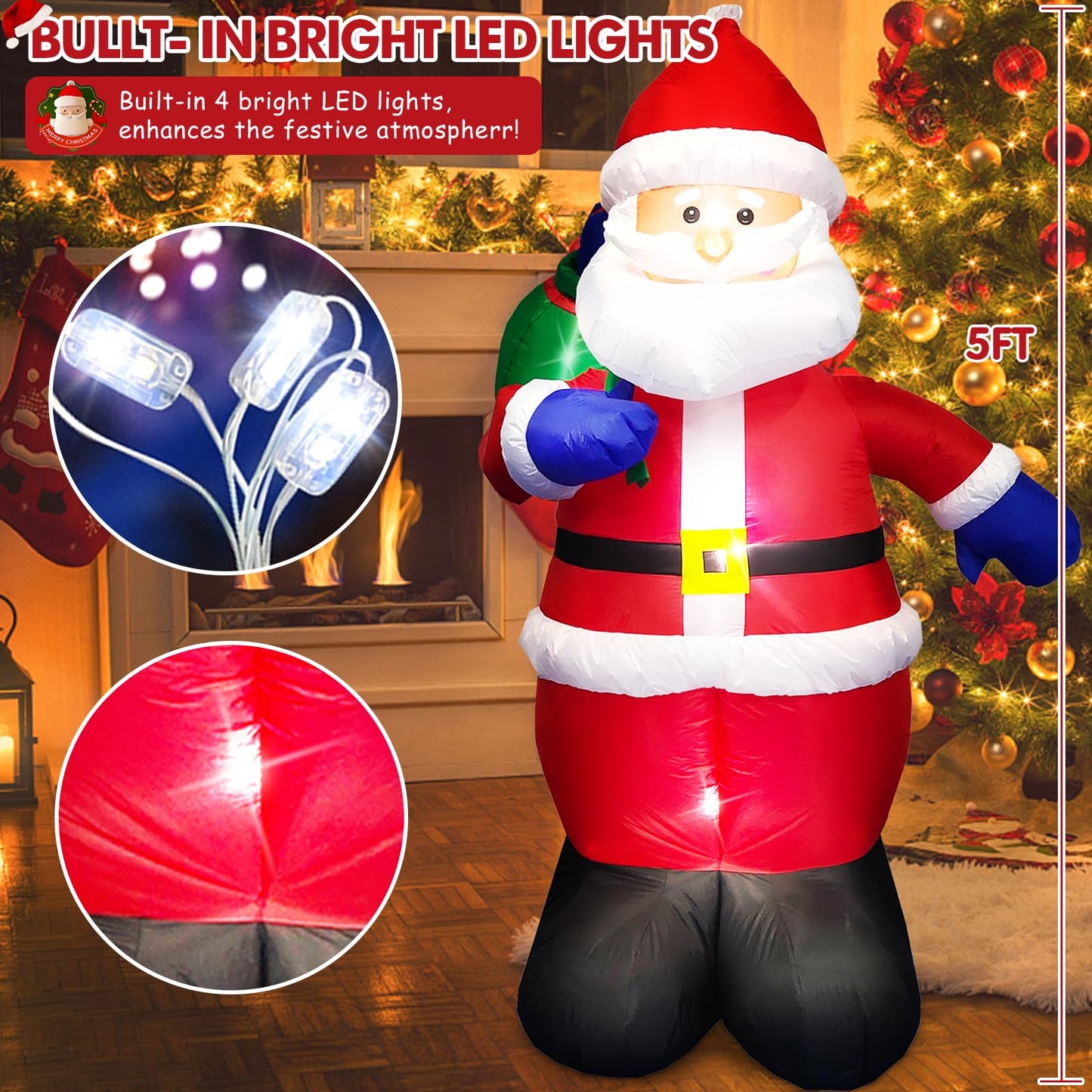 Christmas Inflatables Santa Outdoor Decorations | NCS
