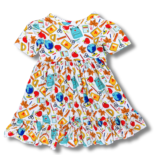 Bamboo Short Sleeve Twirl Dress in Class Act