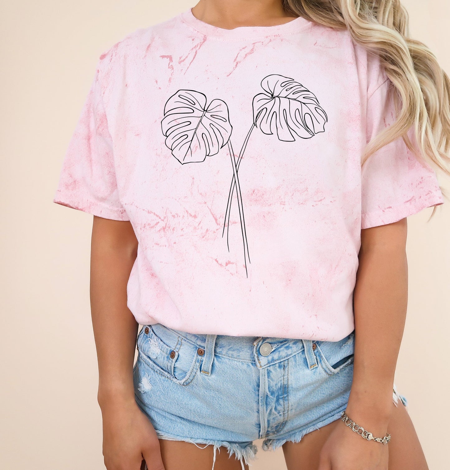 Monstera botanical Comfort Colors T Shirt (Monstera 2 leaves)