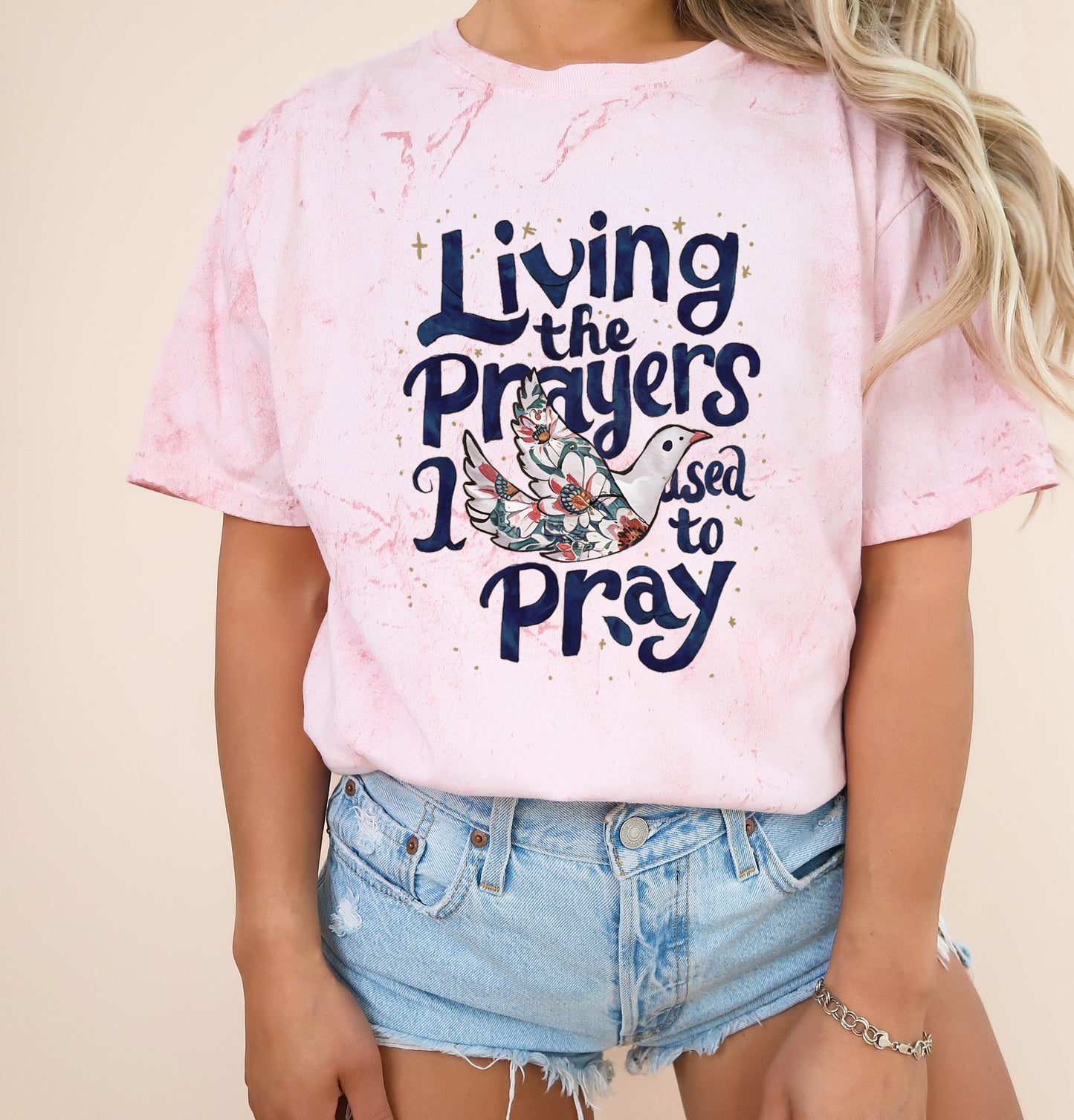 Living the prayer Christian Comfort Colors Garment Dyed T Shirt