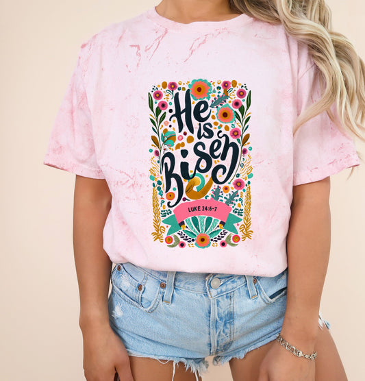 He is Risen Comfort Colors Garment Dyed Christian T Shirt (color)