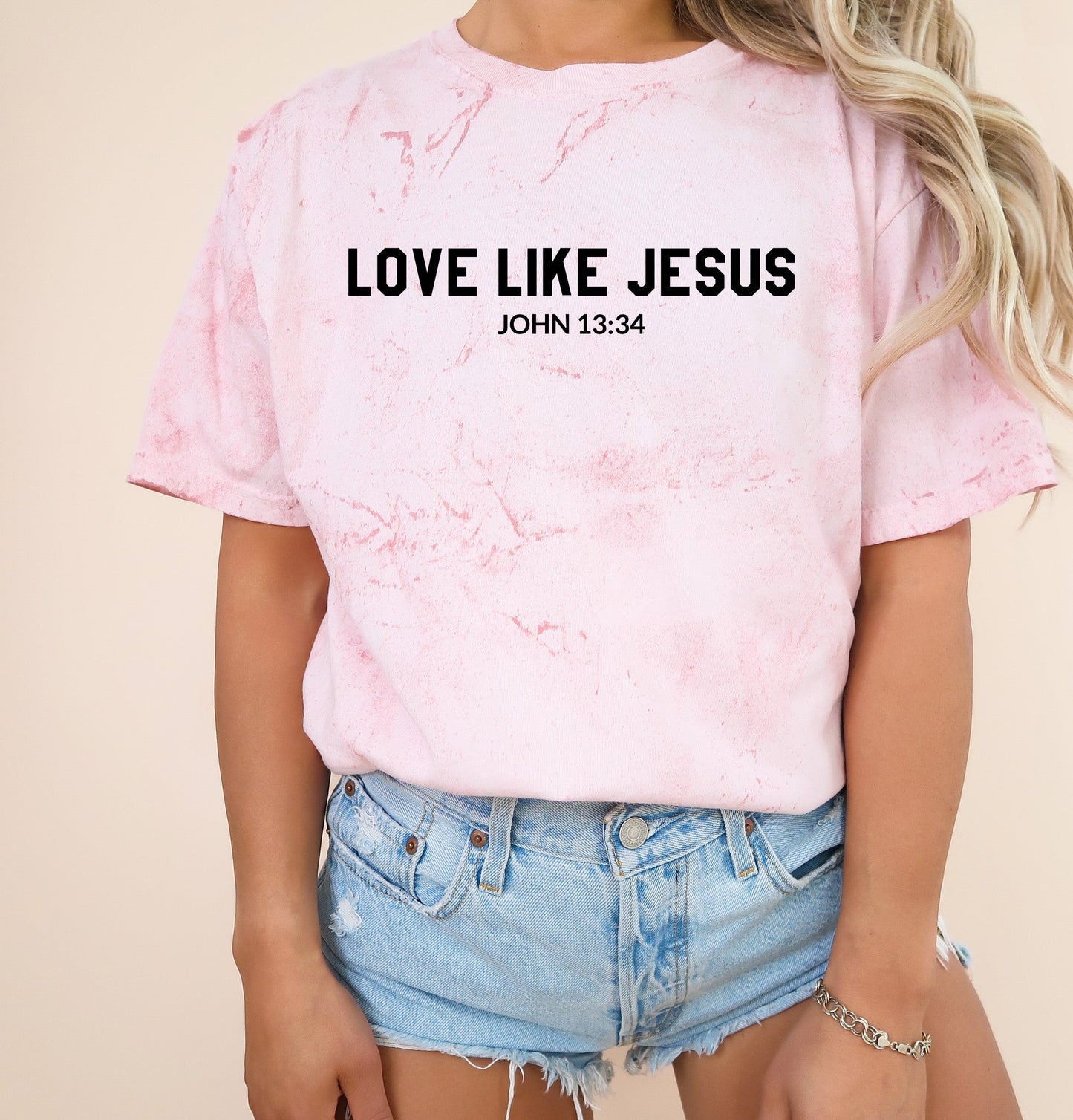 Love Like Jesus Garment Dyed Christian T Shirt