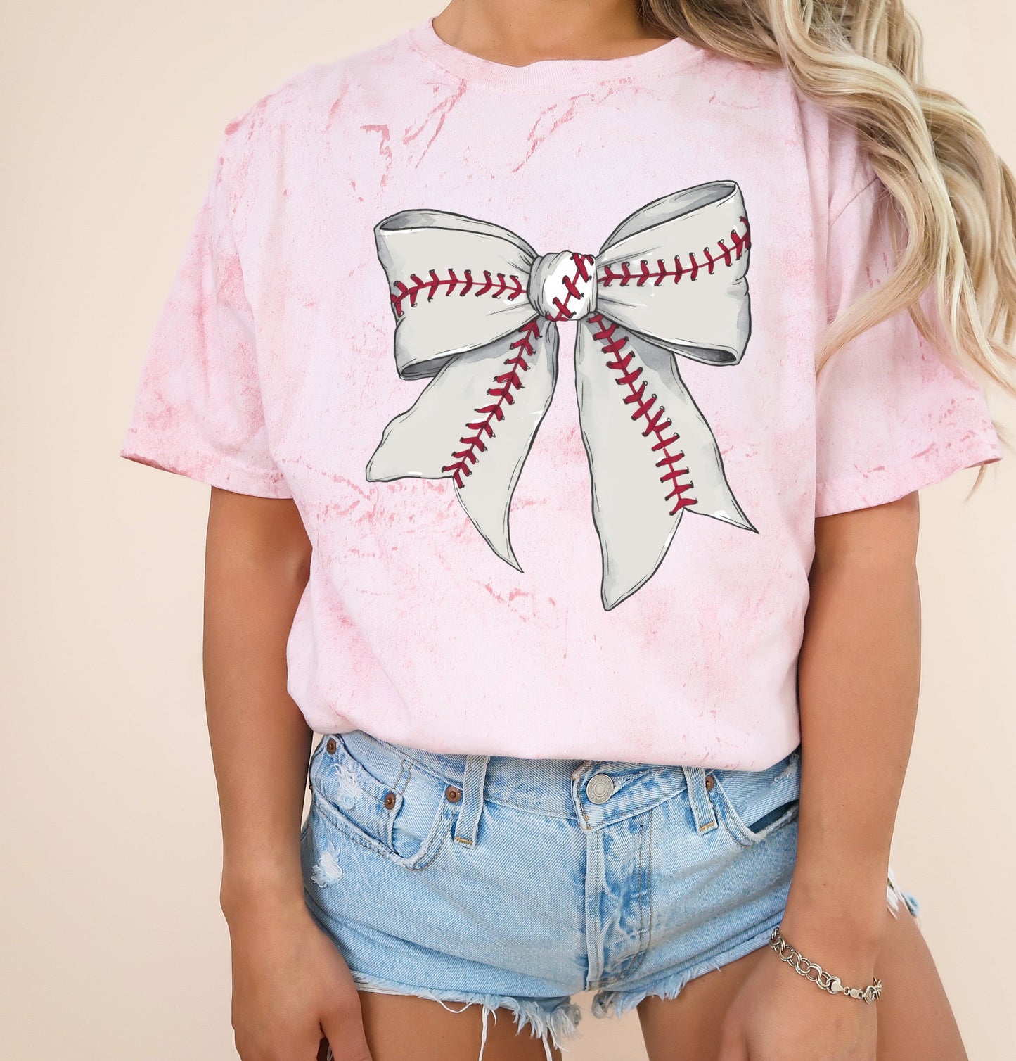 Baseball Lover Mom Game Day Comfort Colors Graphic Tees (Ribbon)