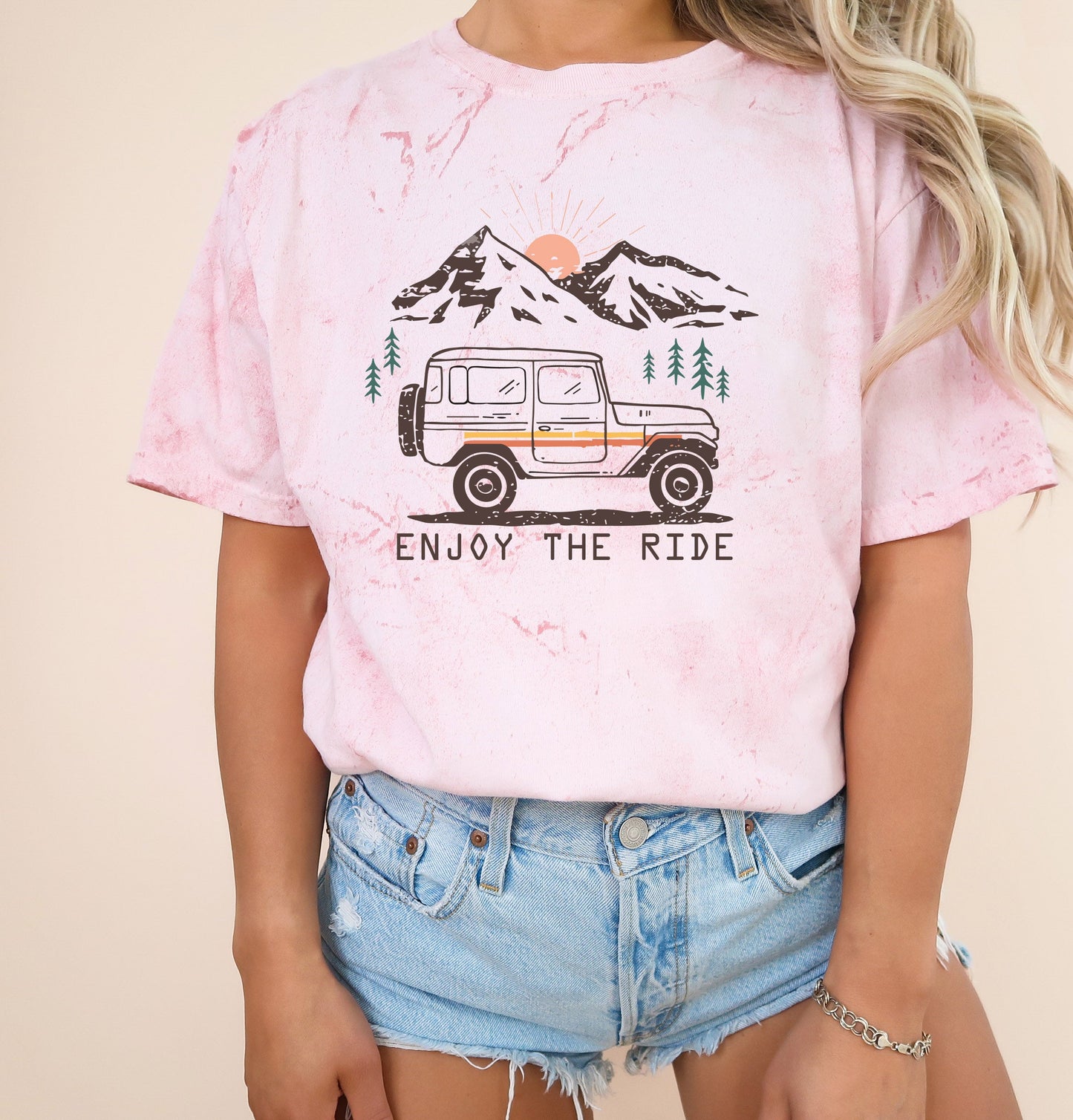 Enjoy the Ride Camping Hiking Mountain Nature Comfort Colors T Shirt
