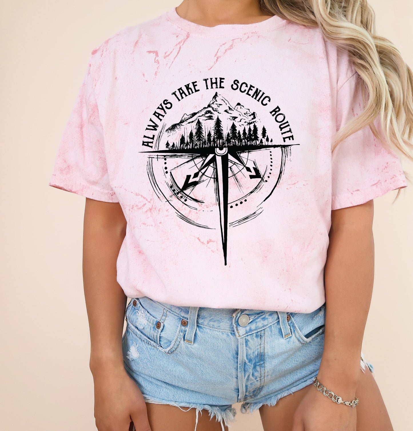 Compass Camping Hiking Mountain Nature Comfort Colors T Shirt