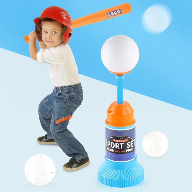 Children&#39;s Baseball Launcher Toy Set Baseball Tees Include 3 Balls Launcher Outdoor Sports Automatic Ball Toys Gifts for Toddler - # BOT&G521510002
