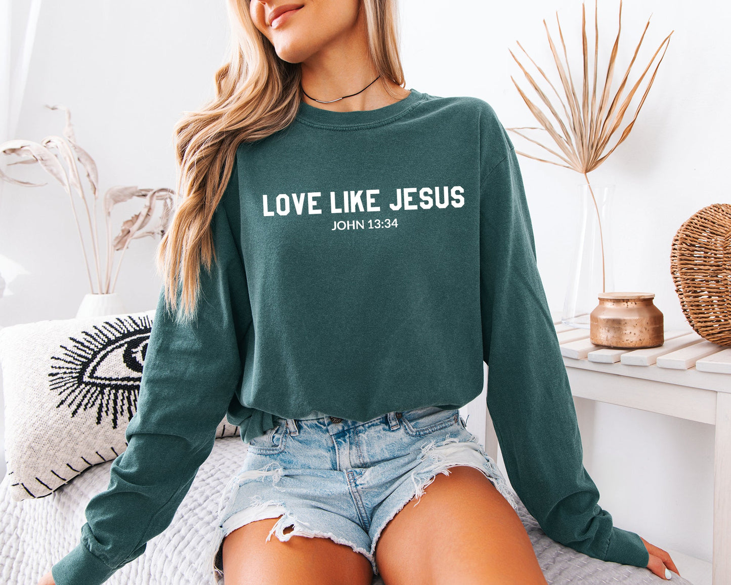 Comfort Colors Love Like Jesus Christian Long Sleeve Shirt