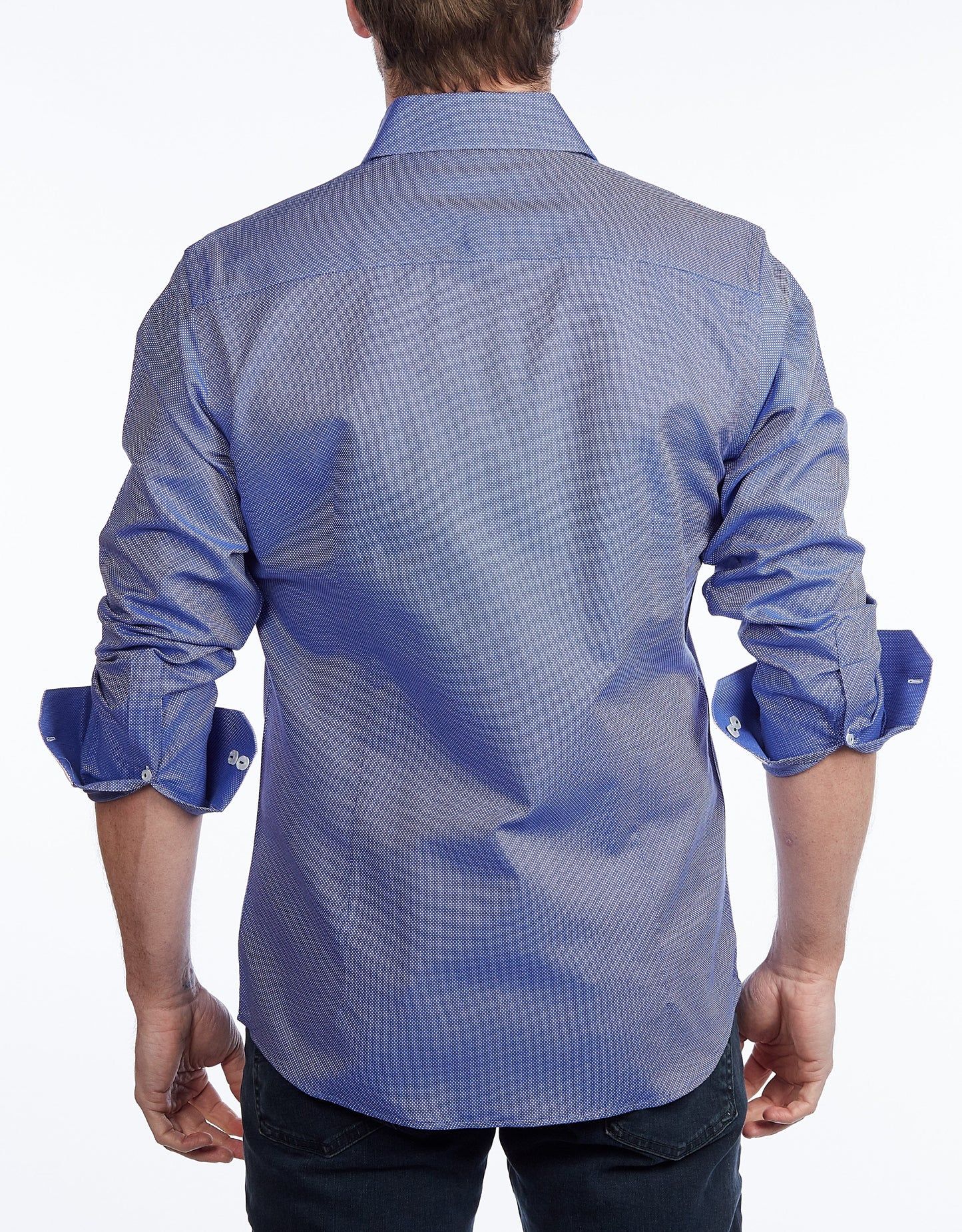 Contrast Collar Button-Up Shirt //  - Contemporary Fit - contrast  trimming- final sale