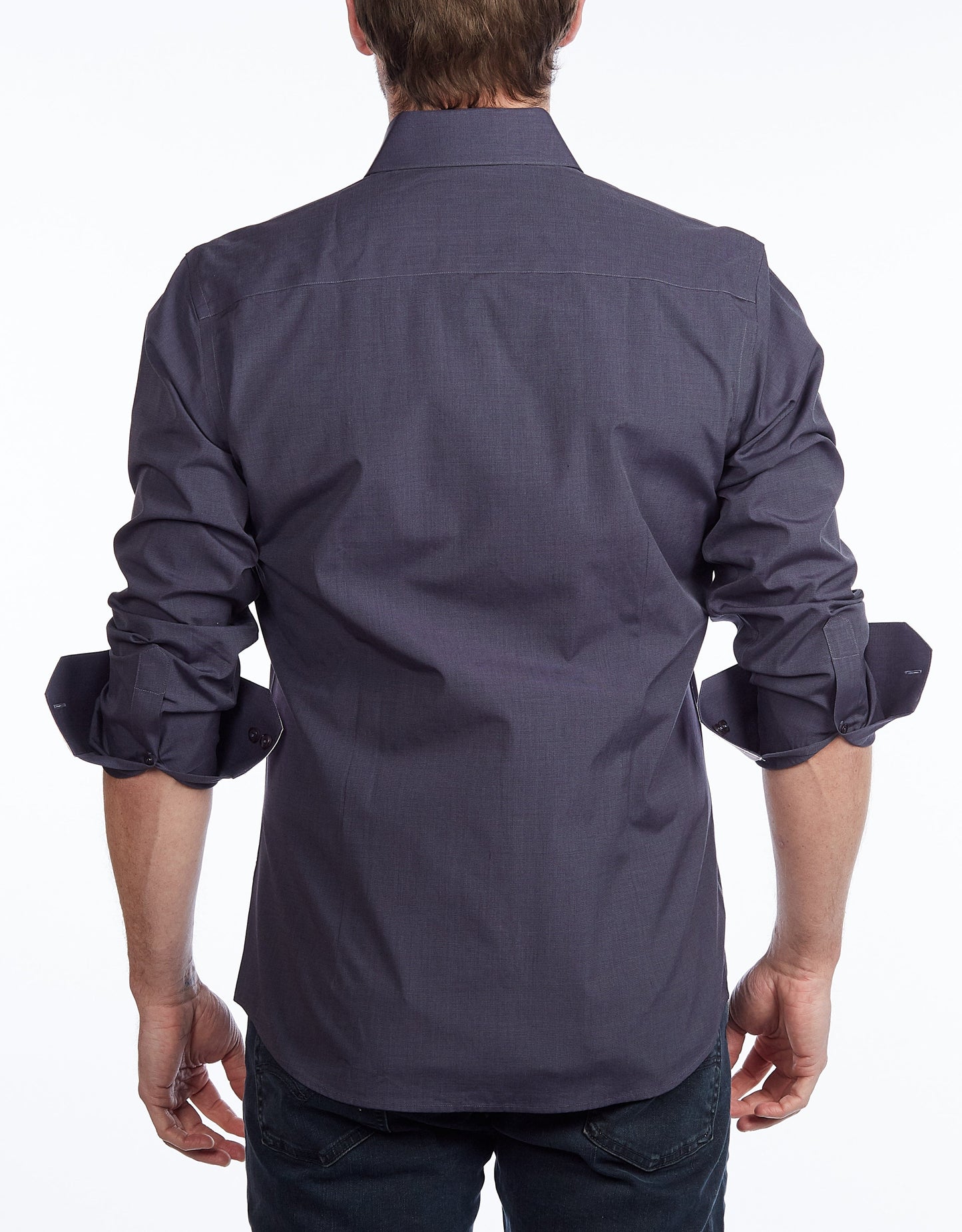 Contrast Collar Button-Up Shirt //  - Contemporary Fit - contrast  trimming - final sale