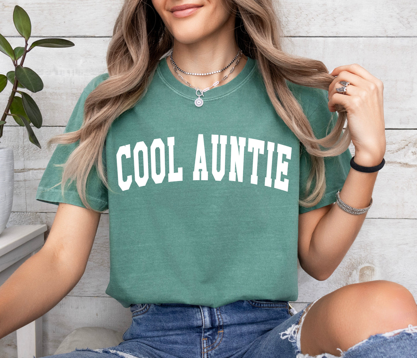 Cool Auntie Comfort Colors Graphic Tees (High School Font)