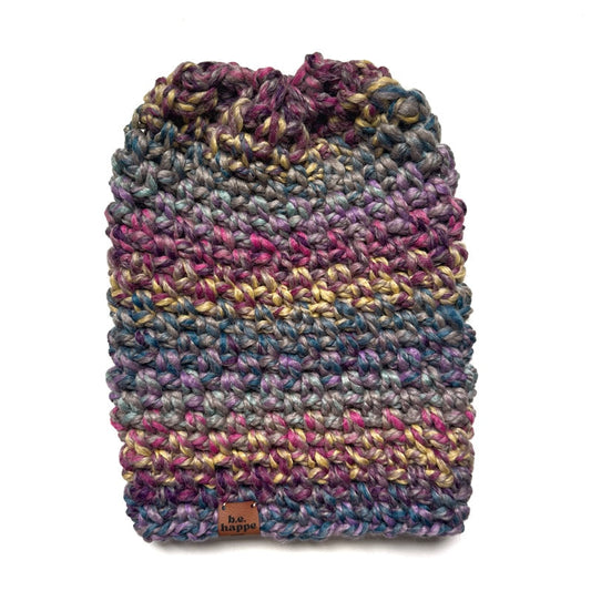 Crochet Simple Slouch Hat | Purple Slouchy Beanie