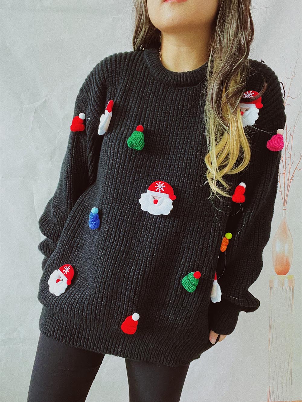 Cute 3D Santa Claus Christmas Knit Sweater | NCS