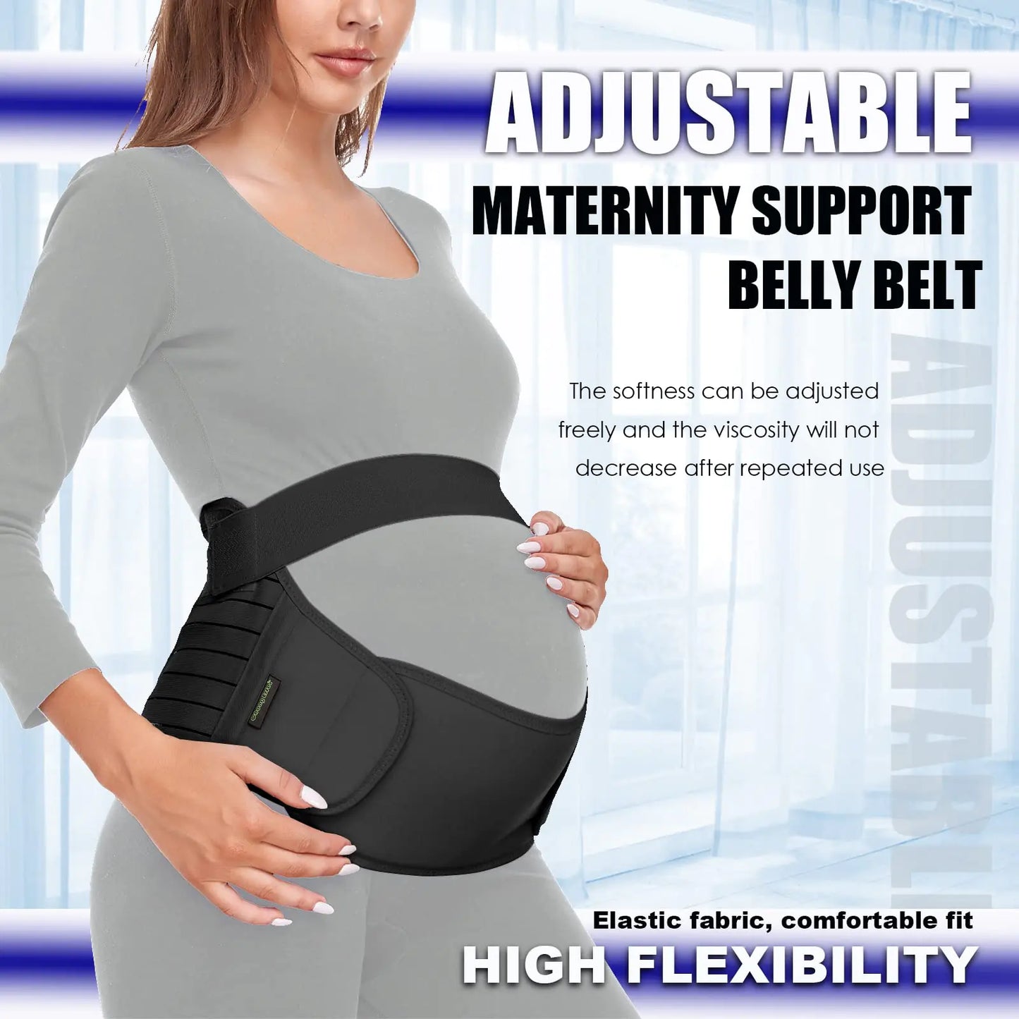 C.Erfei Maternity Belt Pregnancy Belly Band 3 in 1 Maternity Support Belt for Pregnant Back/Pelvic/Hip Pain, Maternity Band Belly Support for Pregnancy (Black, M: Fit Ab 35.5"-47.3") M: Fit Ab 35.5"-47.3" Black - # WOAA51210002-PRG