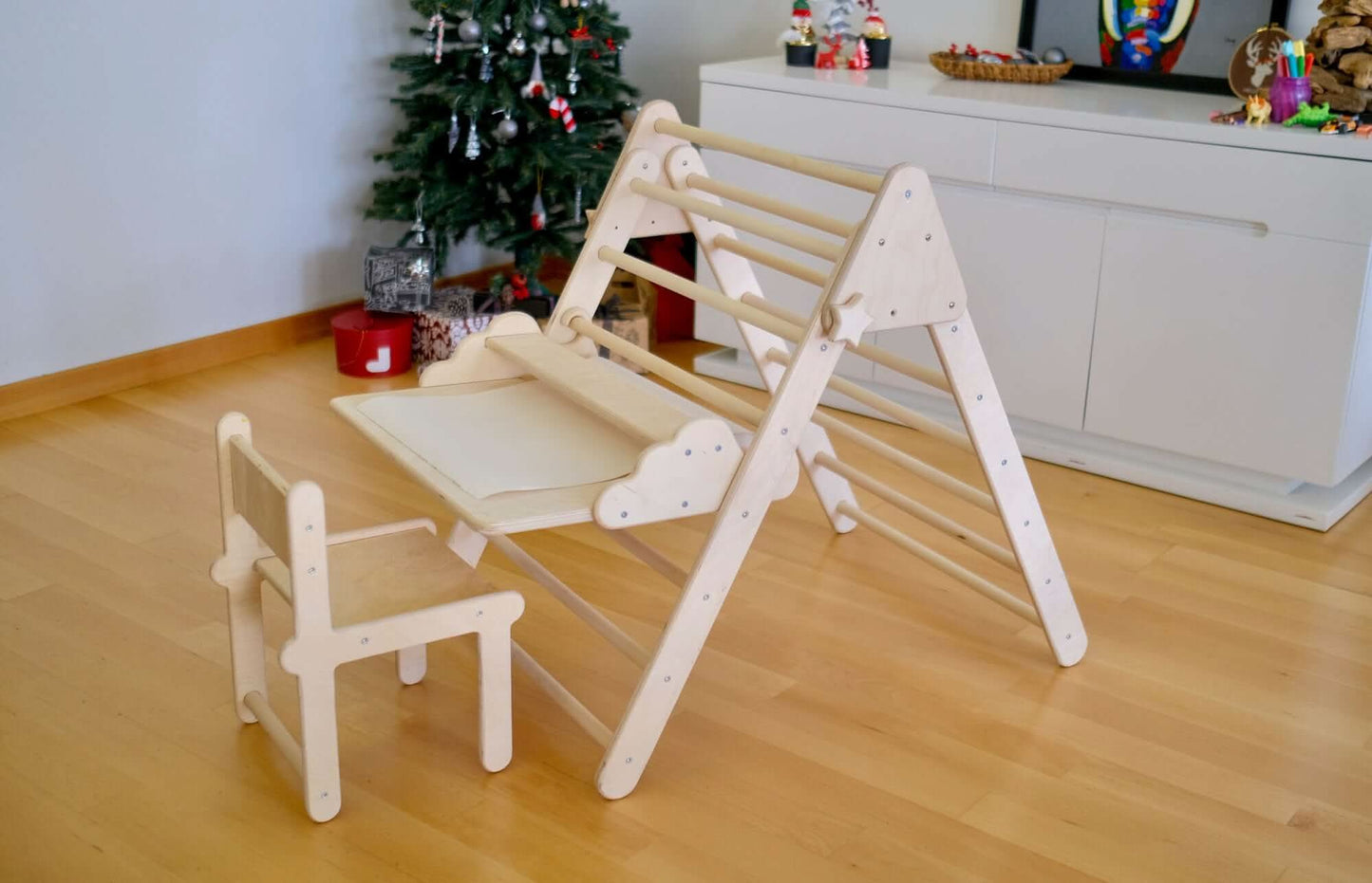 Versatile Montessori Climbing Set with Folding Table and Chair
