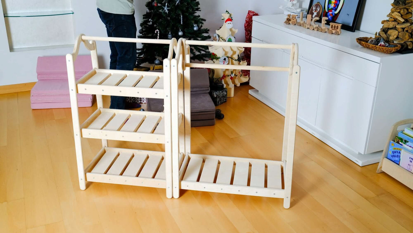 Montessori Wooden Wardrobe Set: Ideal Child Clothing Organizer