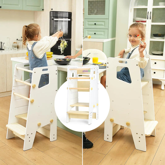 Groowing Mind Toddler Tower - Adjustable Montessori Multi-Use _ Toddler Kitchen Stool - Safe Toddler Tower - Essential Toddler Game Changer - Perfect Toddler Chair - # BAGEG11710012