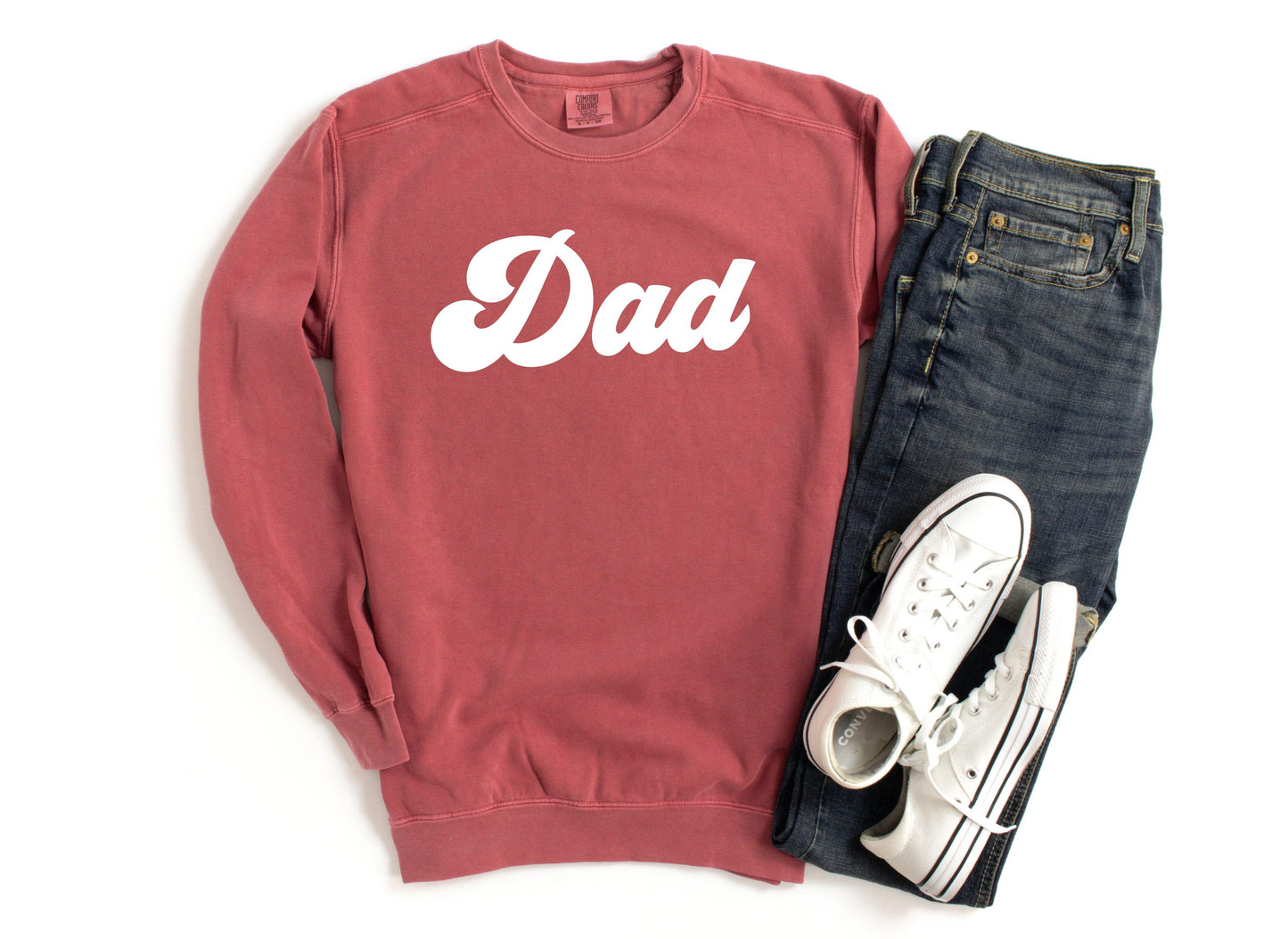 Dad Garment Dyed Comfort Colors Sweatshirt (Groovy)
