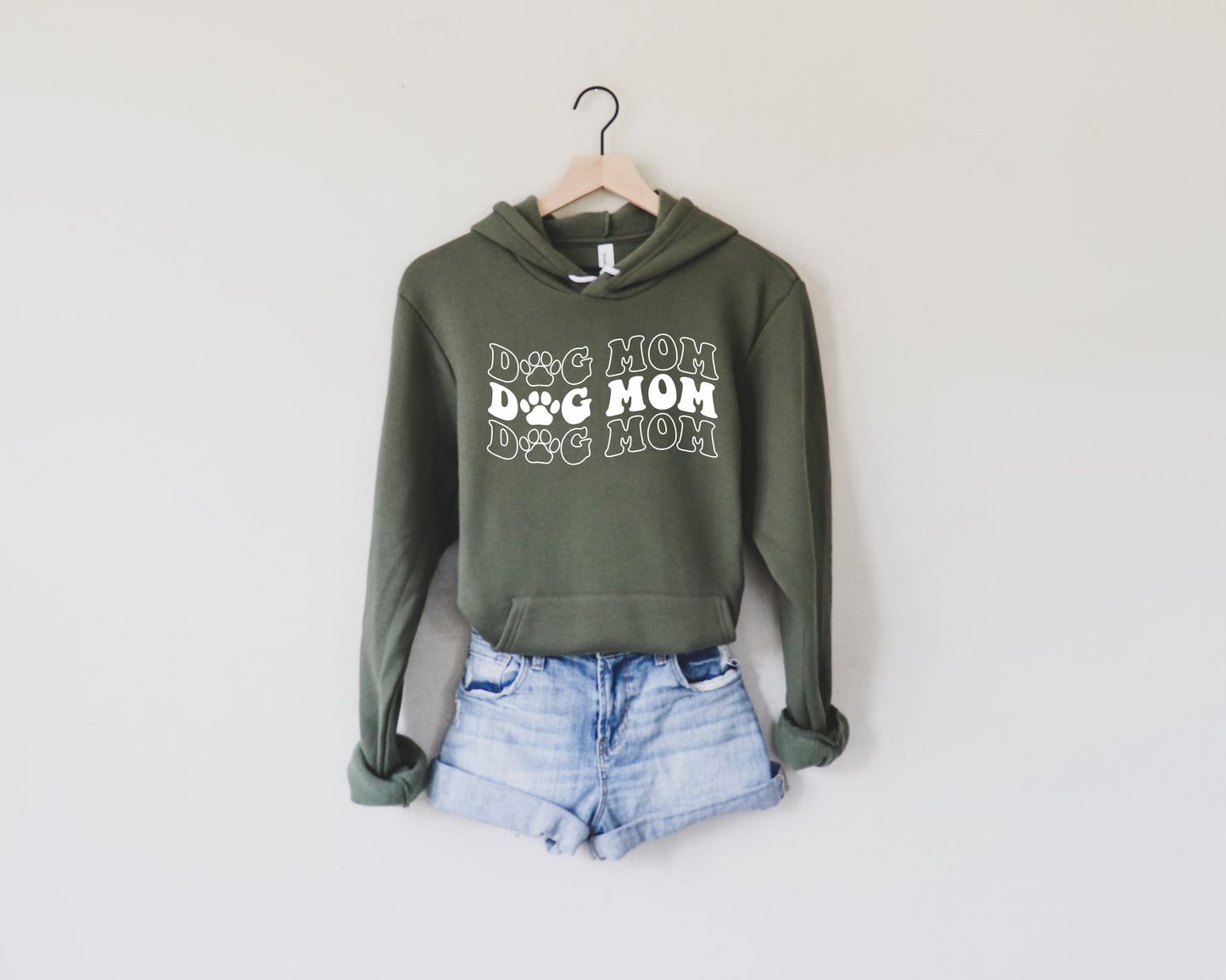 Dog Mom Sponge Fleece hoodie Sweatshirt (Groovy)