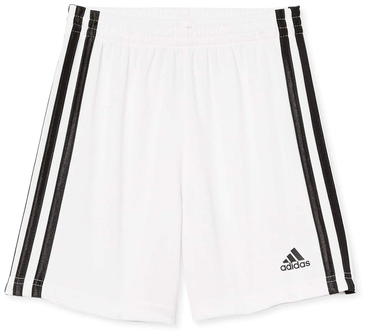 adidas boys Classic 3-stripes Shorts 7 White - # BOAA11610001
