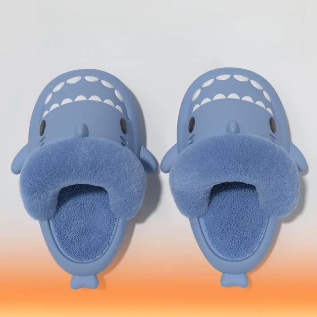 Winter Plush Shark Slippers Boys Men - # BOAA73410003