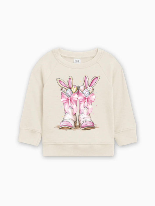 Easter Eggs in boots Easter Organic Cotton Baby toddler Pullover