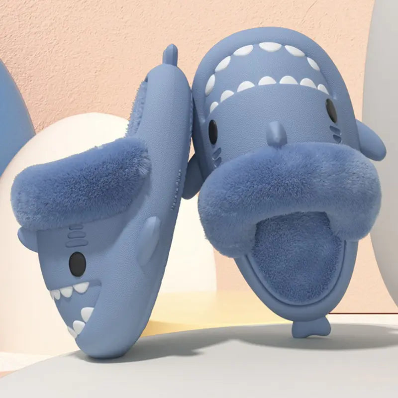 Winter Plush Shark Slippers - # BOAA73410008