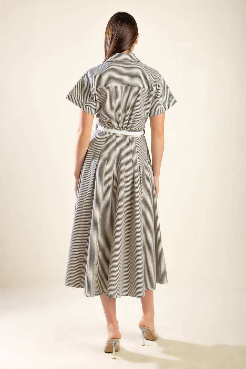 TIME TO EVOLVE WOVEN MIDI DRESS