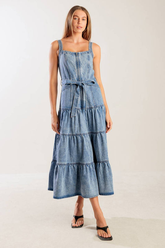 SUNSHINE STATE OF MIND INDIGO DENIM DRESS