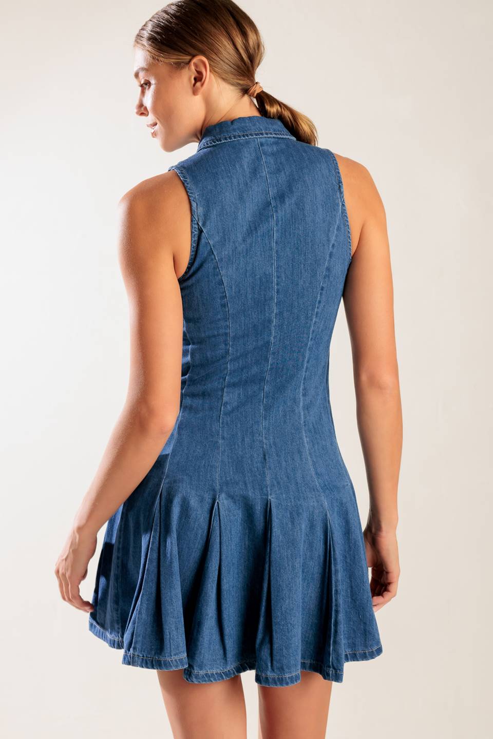 WHERE I WANT TO BE DENIM MINI DRESS