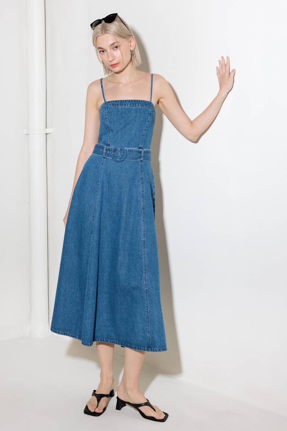 TRULY ENCHANTED DENIM MIDI DRESS