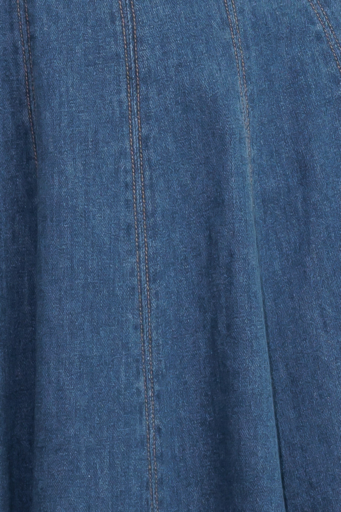 CREAM FIELD DENIM MIDI DRESS