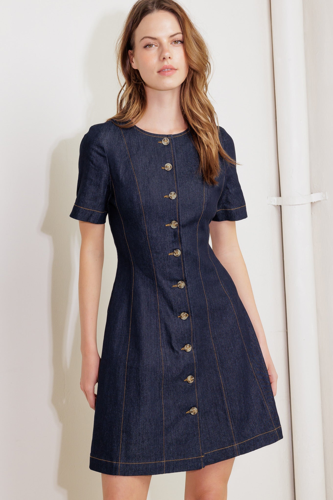 INDIGO TEMPO DENIM MINI DRESS