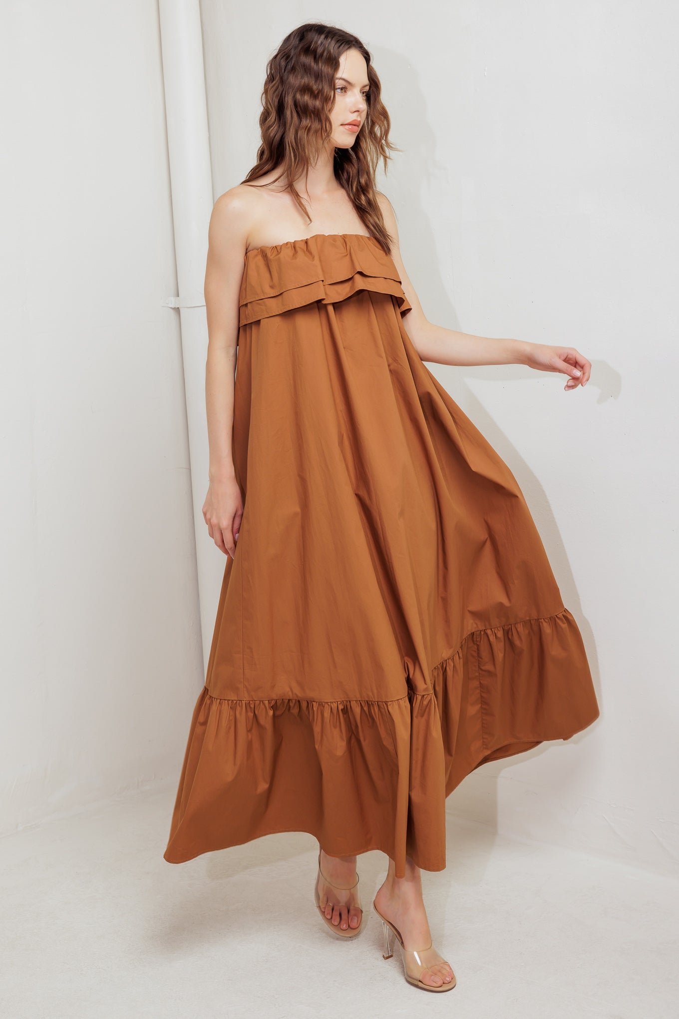 MILK & HONEY WOVEN MIDI DRESS