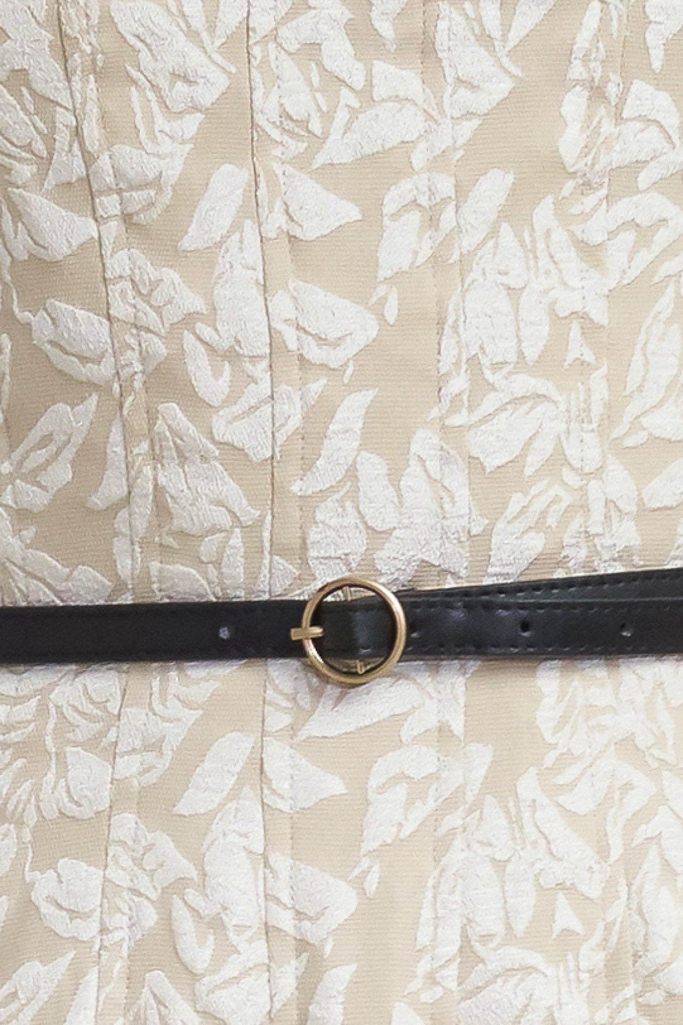 WHISPER LEAF WOVEN MIDI DRESS