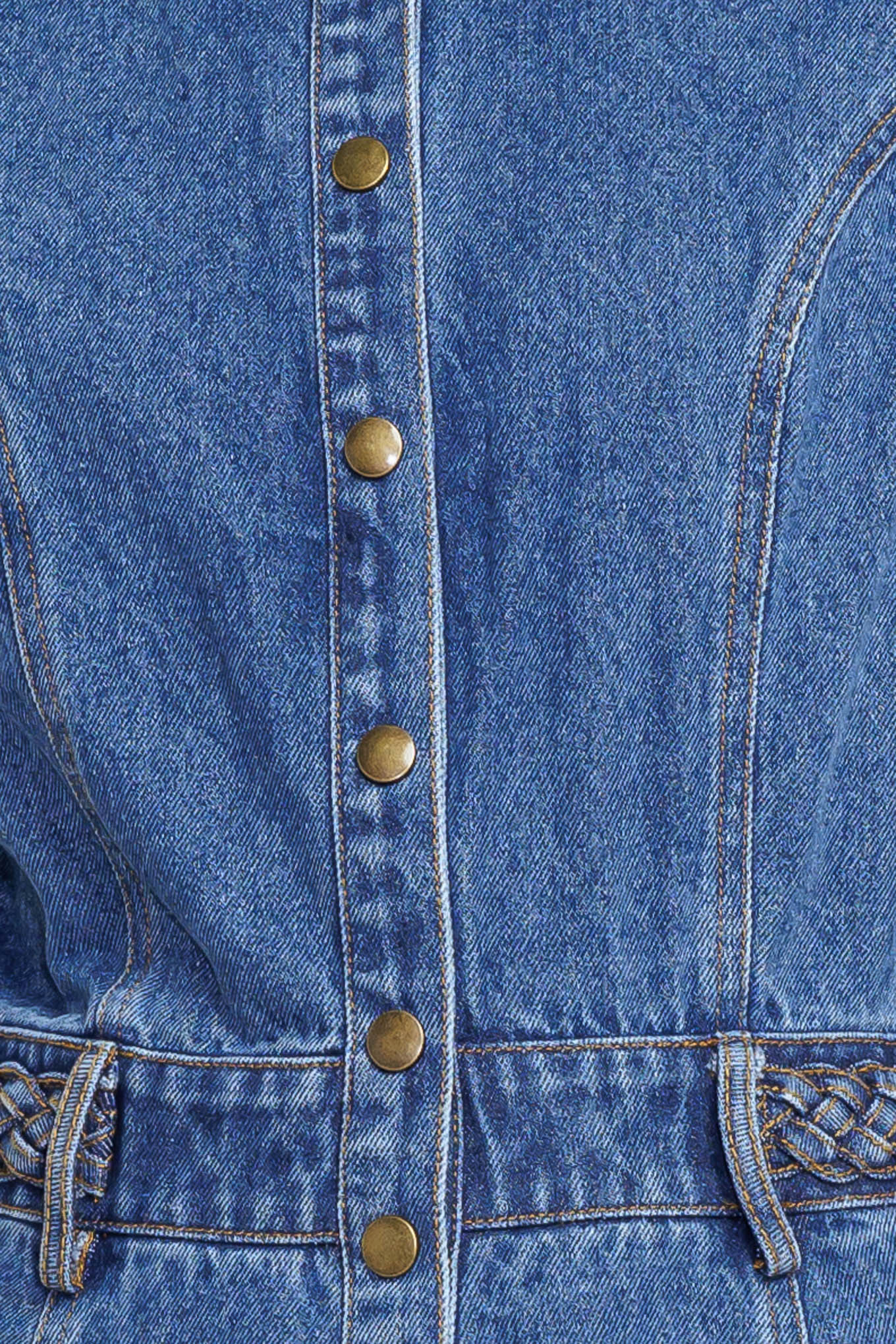 HIDDEN SMILE DENIM MIDI RESS