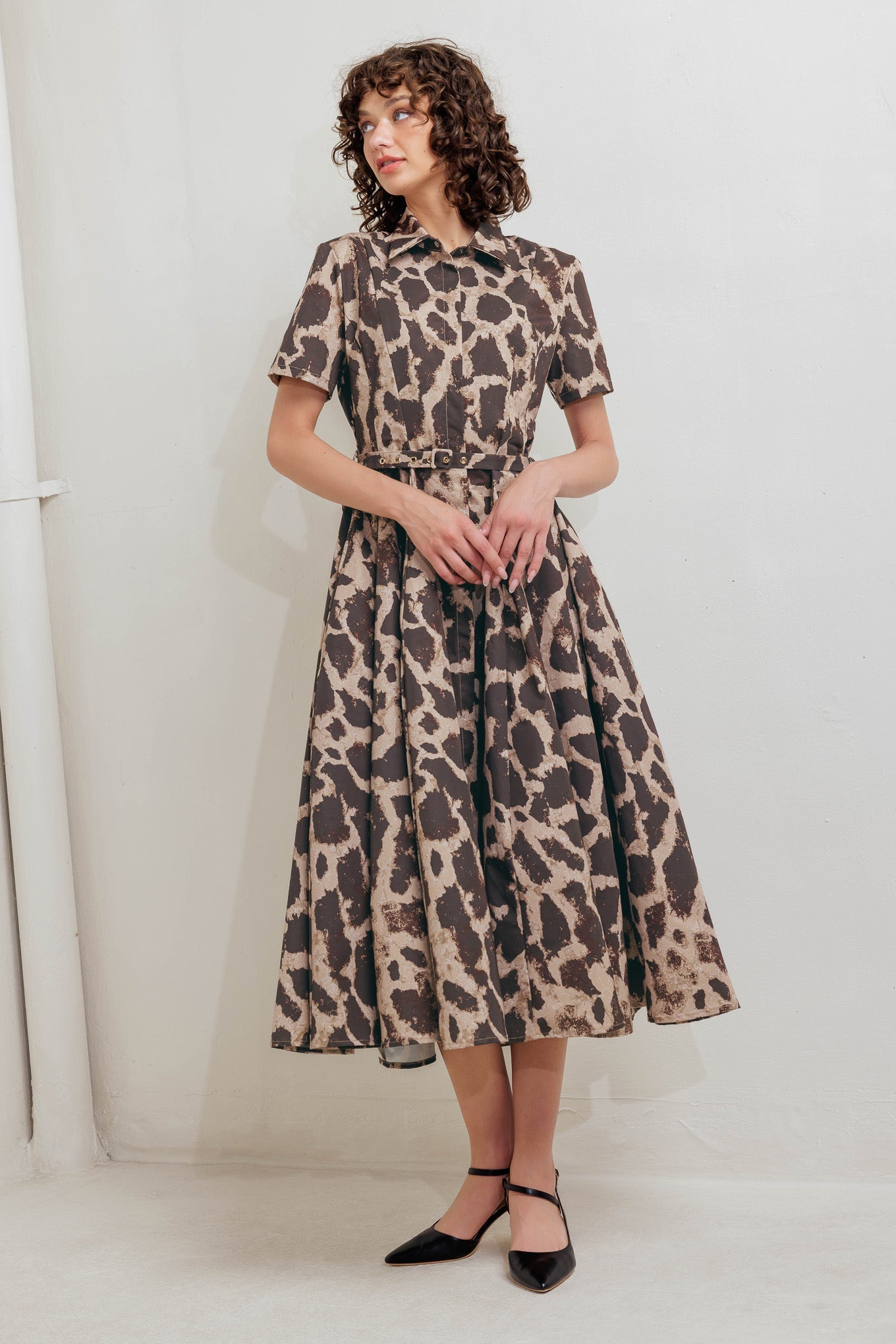 TAME GIRAFFE WOVEN MIDI DRESS