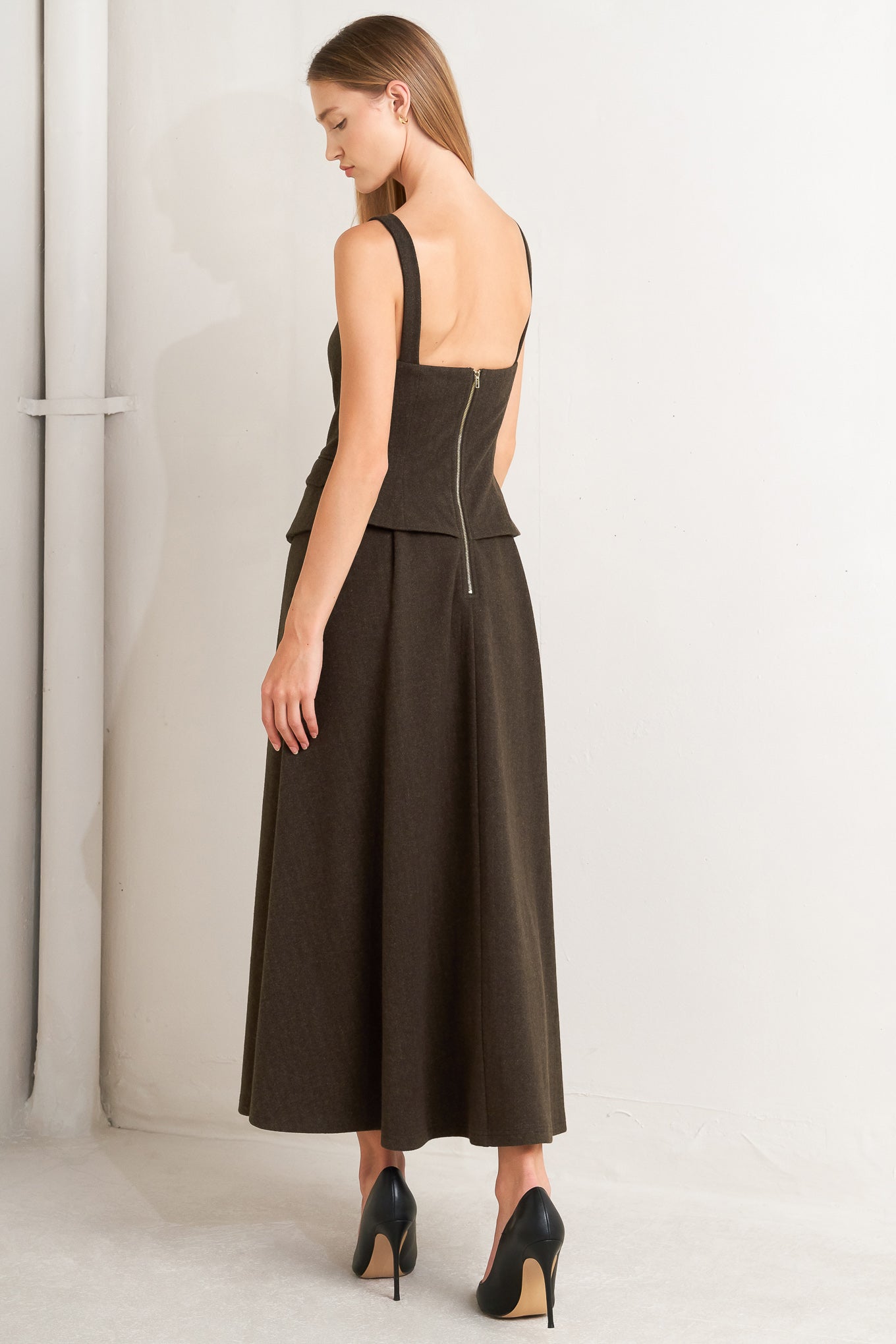 HERITAGE TAILOR WOVEN MIDI DRESS